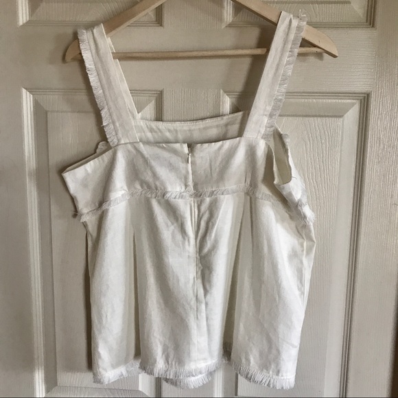 LOFT linen fringe tank white size small - Picture 3 of 4